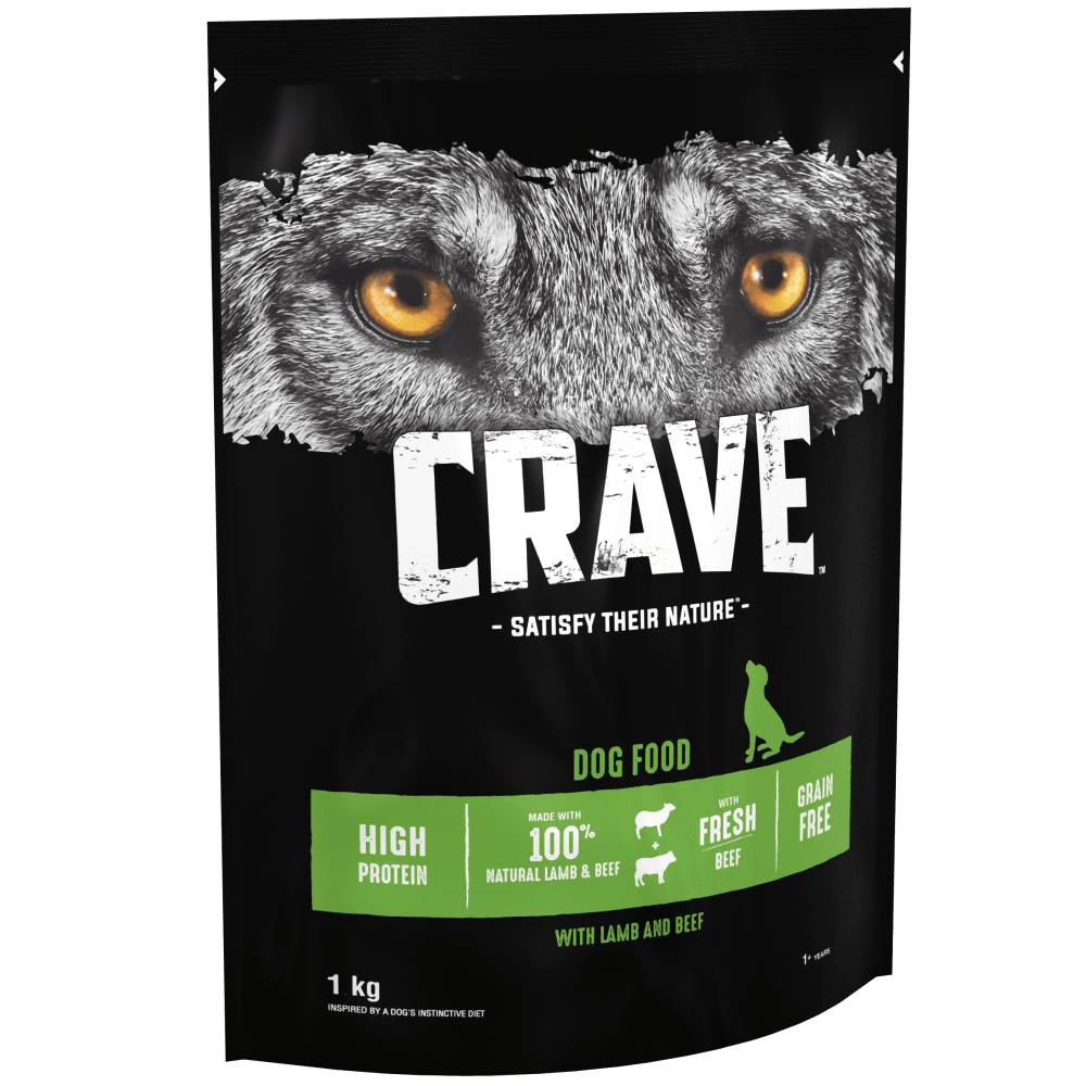 CRAVE™ Adult Dry Dog Food with Lamb & Beef 1kg, 2.8kg, 7kg, 11.5kg ...